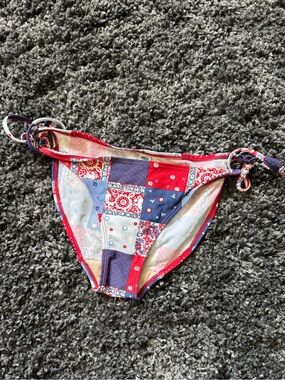 Old Navy Bikini Bottoms Red, White and Blue Bandana Print-Size Medium